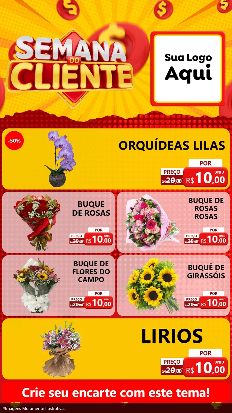 Modelo de TV para TV Vertical com o tema Semana do Cliente para Floricultura e jardim