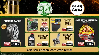 Modelo de TV para TV Horizontal com o tema Grandes Ofertas de Ano Novo para Auto peças