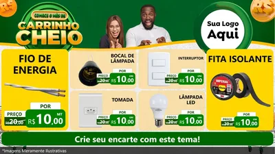 Modelo de TV para TV Horizontal com o tema Carrinho Cheio para Materiais Elétricos