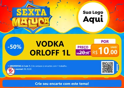 Modelo de Cartaz para Cartaz A4 Horizontal com o tema Sexta Maluca para Distribuidora de bebidas
