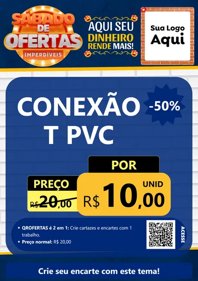 Modelo de Cartaz para Cartaz A4 Vertical com o tema Sábado de Ofertas Imperdíveis para Tubos e conexões