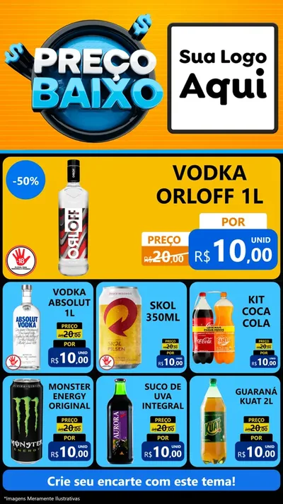 Modelo de Rede Social para Stories com o tema Preço Baixo para Distribuidora de bebidas