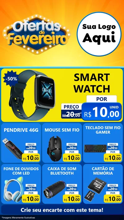 Modelo de Rede Social para Stories com o tema Ofertas de Fevereiro para Informática