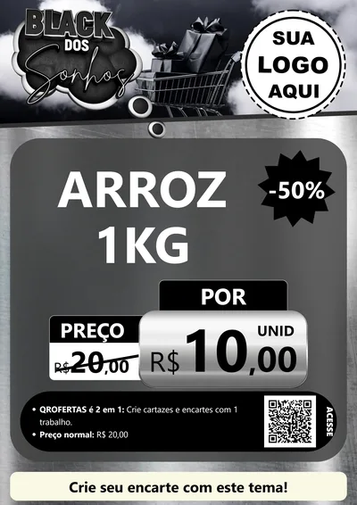 Modelo de Cartaz para Cartaz A4 Vertical com o tema Black dos Sonhos para Supermercado