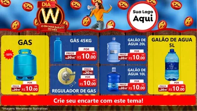 Modelo de TV para TV Horizontal com o tema Dia W - O Dia Mais Barato Do Mês para Água e gás