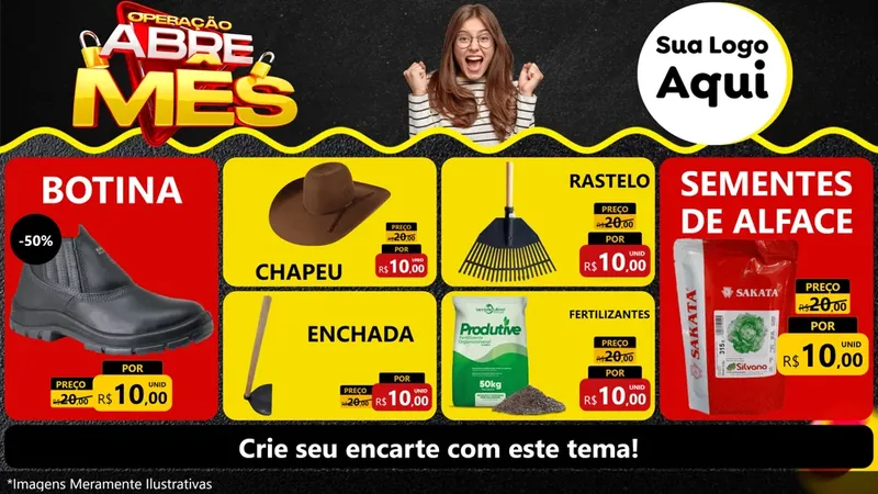Modelo de TV para TV Horizontal com o tema Operação Abre Mês para Agropecuária
