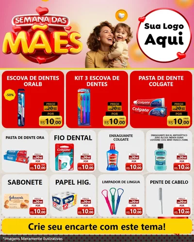 Modelo de Rede Social para Feed Instagram com o tema Semana das Mães para Higiene Pessoal