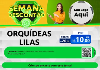 Modelo de Cartaz para Cartaz A4 Horizontal com o tema Semana de Descontão - Copa para Floricultura e jardim