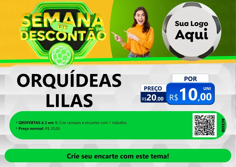 Modelo de Cartaz para Cartaz A4 Horizontal com o tema Semana de Descontão - Copa para Floricultura e jardim