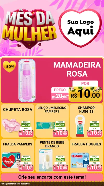 Modelo de Rede Social para Stories com o tema Mês da Mulher para Bebês