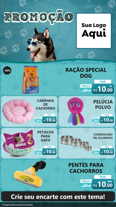 Modelo de TV para TV Vertical com o tema Promoção - Pet Shop para Pet Shop