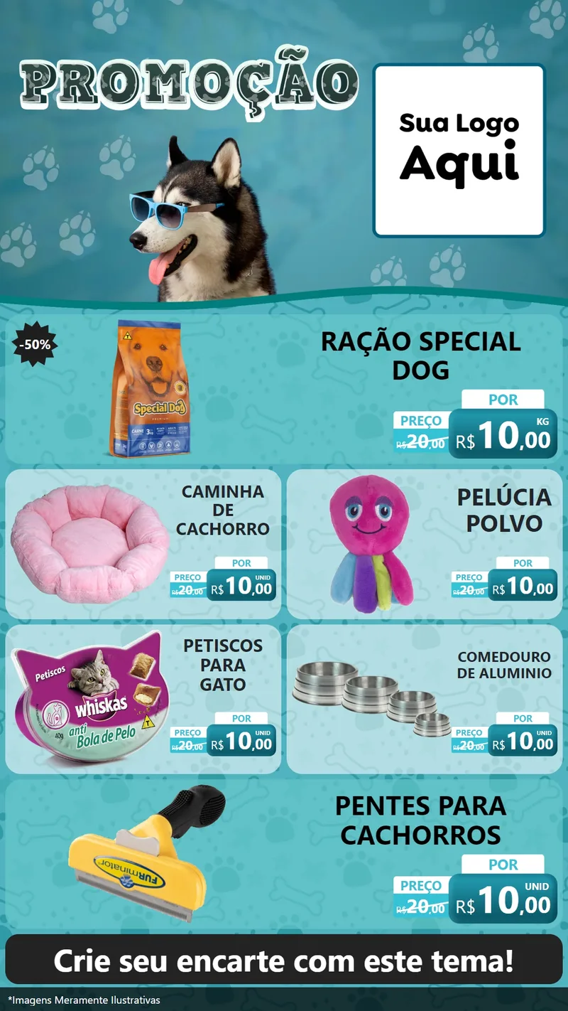 Modelo de TV para TV Vertical com o tema Promoção - Pet Shop para Pet Shop