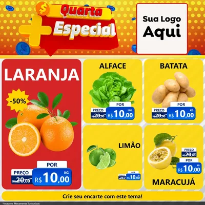 Modelo de Rede Social para Feed Facebook com o tema Quarta Mais Especial para Hortifrúti