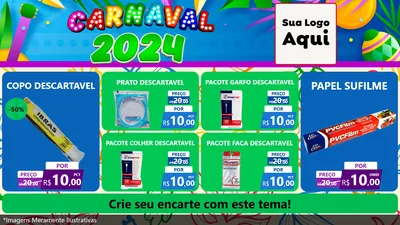 Modelo de TV para TV Horizontal com o tema Carnaval 2027 para Embalagens
