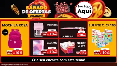 Modelo de TV para TV Horizontal com o tema Sábado de Ofertas Imbatíveis para Papelaria