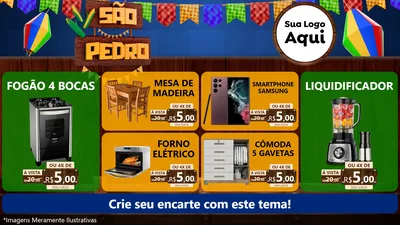 Modelo de TV para TV Horizontal com o tema São Pedro para Móveis e Eletro