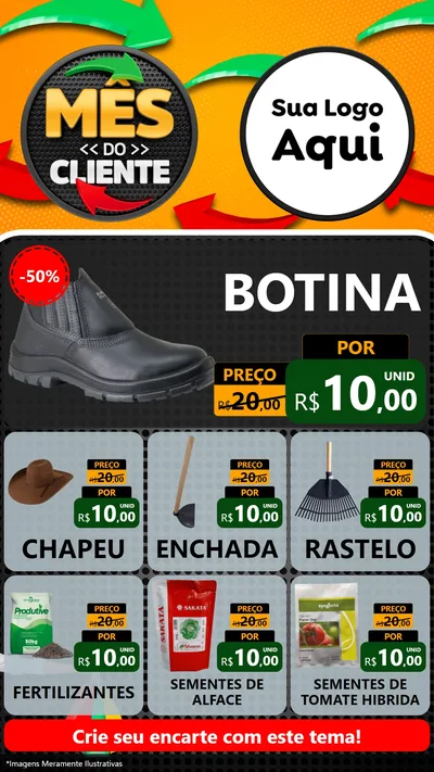 Modelo de Rede Social para Stories com o tema Mês do Cliente para Agropecuária