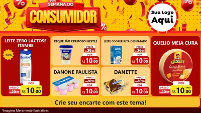 Modelo de TV para TV Horizontal com o tema Semana do Consumidor para Frios e Laticínios