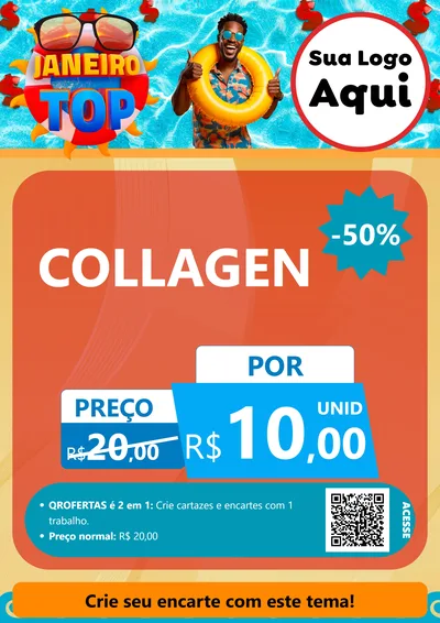 Modelo de Cartaz para Cartaz A4 Vertical com o tema Janeiro Top para Suplementos alimentares