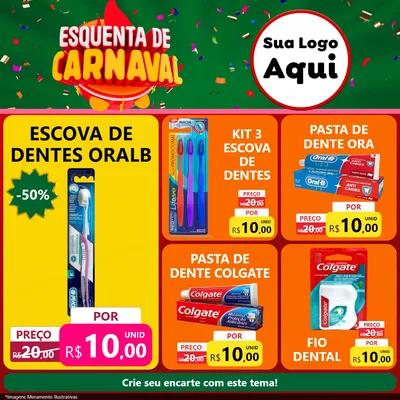 Modelo de Rede Social para Feed Facebook com o tema Esquenta de Carnaval para Higiene Pessoal
