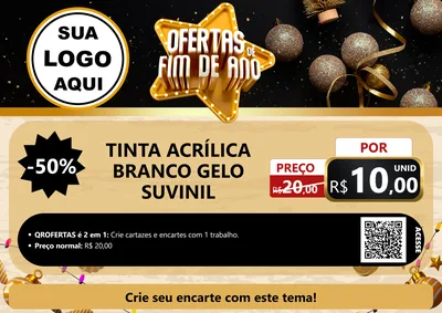 Modelo de Cartaz para Cartaz A4 Horizontal com o tema Ofertas de Fim de Ano para Tintas e Ferramentas