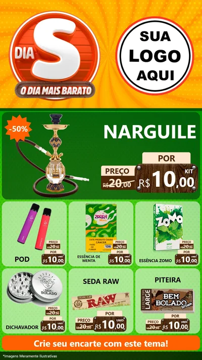 Modelo de Rede Social para Stories com o tema Dia S - O Dia Mais Barato para Tabacaria