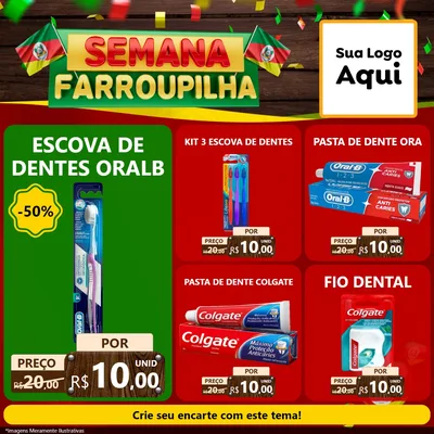 Modelo de Rede Social para Feed Facebook com o tema Semana Farroupilha para Higiene Pessoal