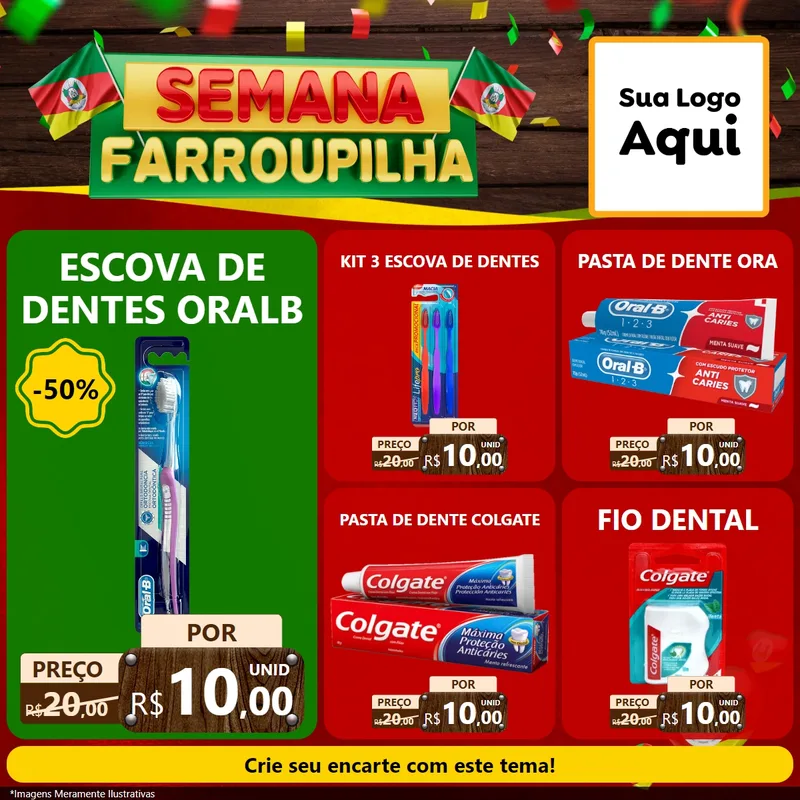 Modelo de Rede Social para Feed Facebook com o tema Semana Farroupilha para Higiene Pessoal