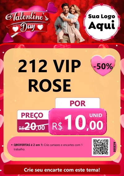 Modelo de Cartaz para Cartaz A4 Vertical com o tema Valentine's Day para Perfumes