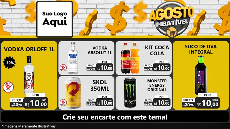 Modelo de TV para TV Horizontal com o tema Agosto imbatível para Distribuidora de bebidas