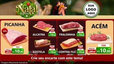 Modelo de TV para TV Horizontal com o tema Natal Especial para Açougue