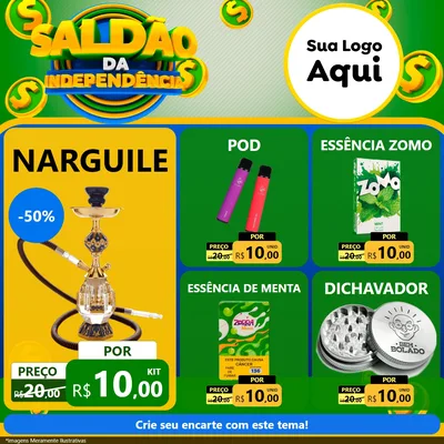 Modelo de Rede Social para Feed Facebook com o tema Saldão da Indepêndencia para Tabacaria