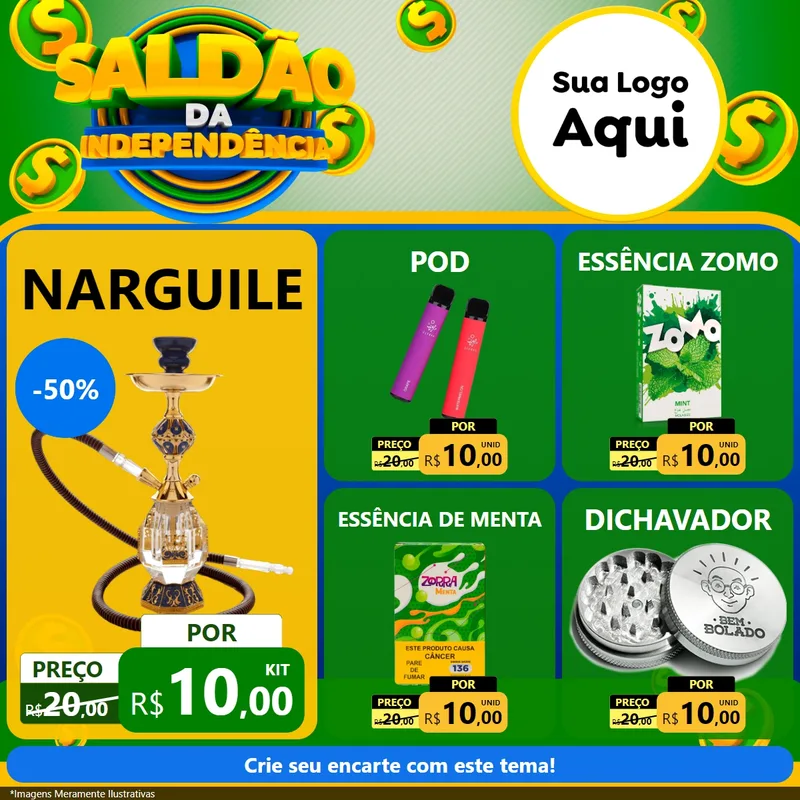 Modelo de Rede Social para Feed Facebook com o tema Saldão da Indepêndencia para Tabacaria