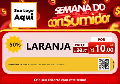 Modelo de Cartaz para Cartaz A4 Horizontal com o tema Semana do Consumidor para Hortifrúti