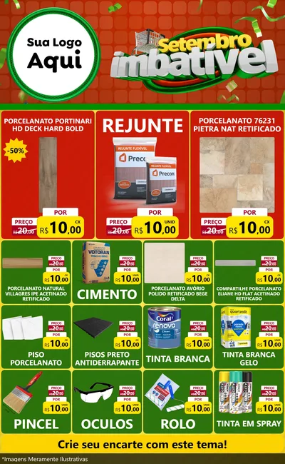 Modelo de Encarte para Encarte Grande com o tema Setembro Imbatível para Pisos e revestimentos