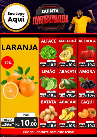 Modelo de Encarte para Encarte A4 Vertical com o tema Quinta Turbinada para Hortifrúti
