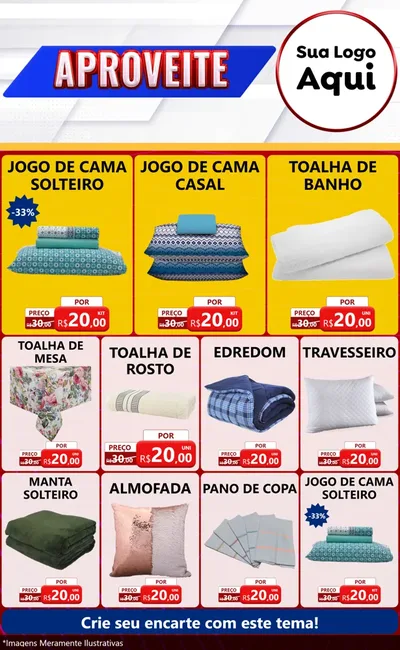Modelo de Encarte para Encarte Grande com o tema Aproveite para Cama, Mesa e Banho