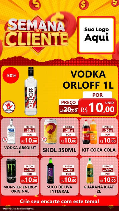 Modelo de Rede Social para Stories com o tema Semana do Cliente para Distribuidora de bebidas