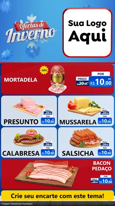 Modelo de TV para TV Vertical com o tema Ofertas de Inverno para Frios e Laticínios