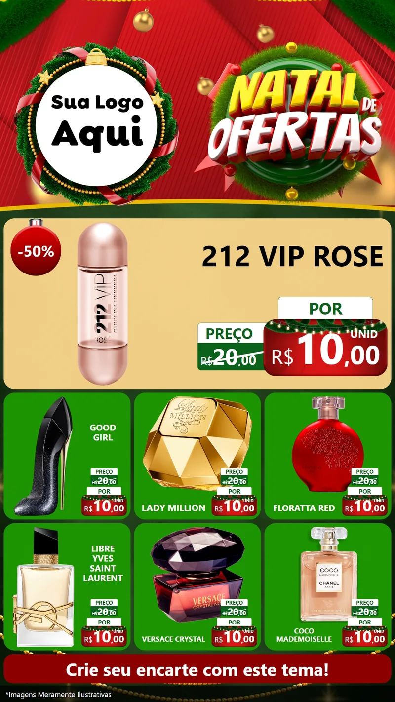 Modelo de Rede Social para Stories com o tema Natal de Ofertas para Perfumes