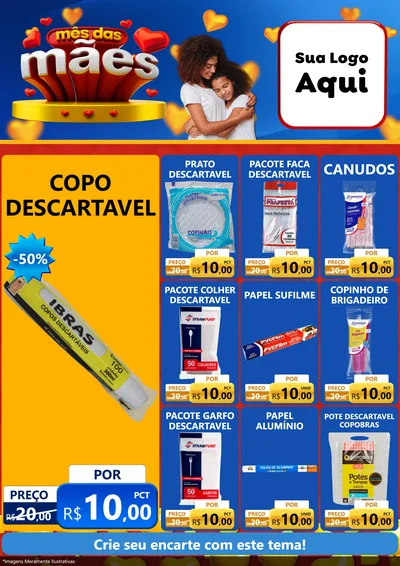 Modelo de Encarte para Encarte A4 Vertical com o tema Mês das Mães para Embalagens