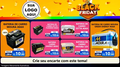 Modelo de TV para TV Horizontal com o tema Black Friday para Baterias Elétricas