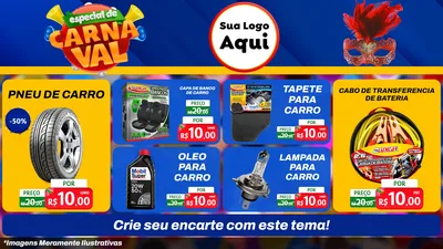 Modelo de TV para TV Horizontal com o tema Especial de Carnaval para Auto peças