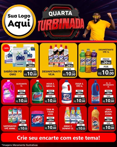 Modelo de Rede Social para Feed Instagram com o tema Quarta Turbinada para Produtos de Limpeza