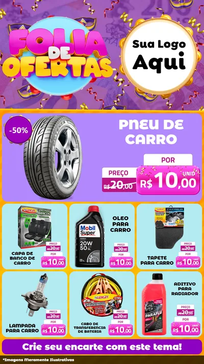 Modelo de Rede Social para Stories com o tema Folia de Ofertas para Auto peças