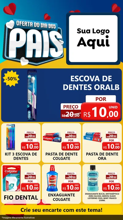 Modelo de Rede Social para Stories com o tema Oferta Do Dia Dos Pais para Higiene Pessoal