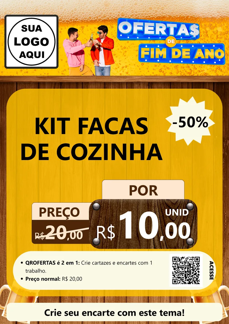 Modelo de Cartaz para Cartaz A4 Vertical com o tema Ofertas de Fim de Ano para Utilidades Domésticas