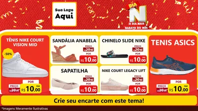 Modelo de TV para TV Horizontal com o tema Dia N o Dia Mais Barato do Mês para Calçados