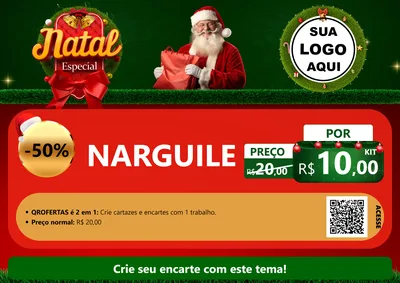 Modelo de Cartaz para Cartaz A4 Horizontal com o tema Natal Especial para Tabacaria