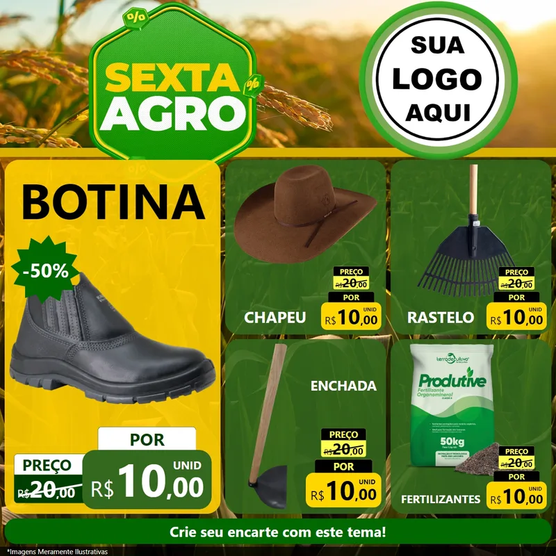 Modelo de Rede Social para Feed Facebook com o tema Sexta Agro para Agropecuária